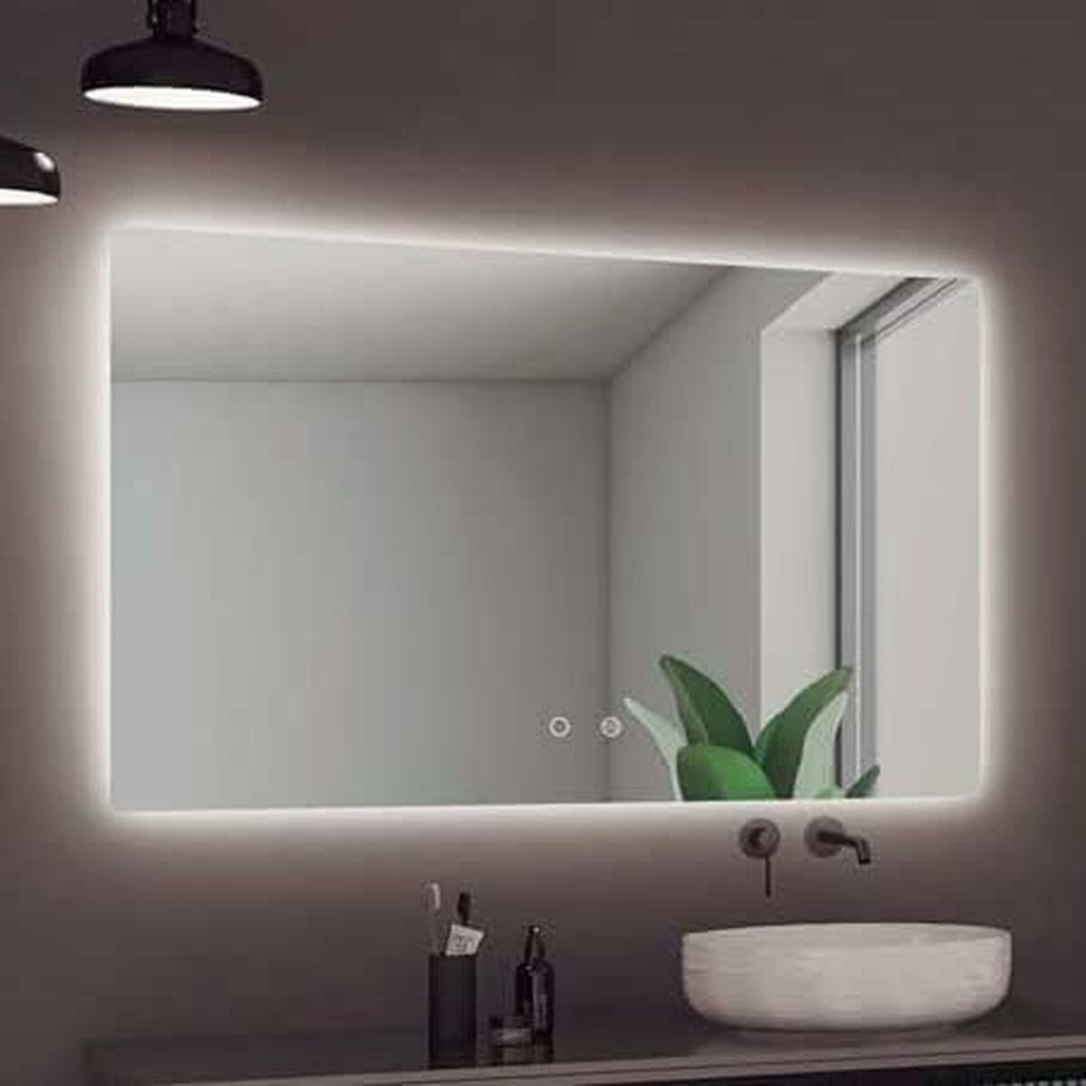 Badrumsspegel med LED-belysning Ledimex ITAL007-100 100 x 80 cm - 2