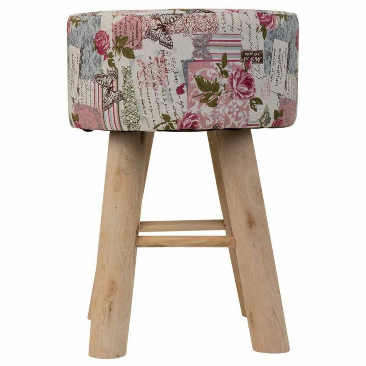 Sittpall Alexandra House Living Rosa Bambu Furu Badsvamp Trä MDF 32 x 44 x 32 cm - 4
