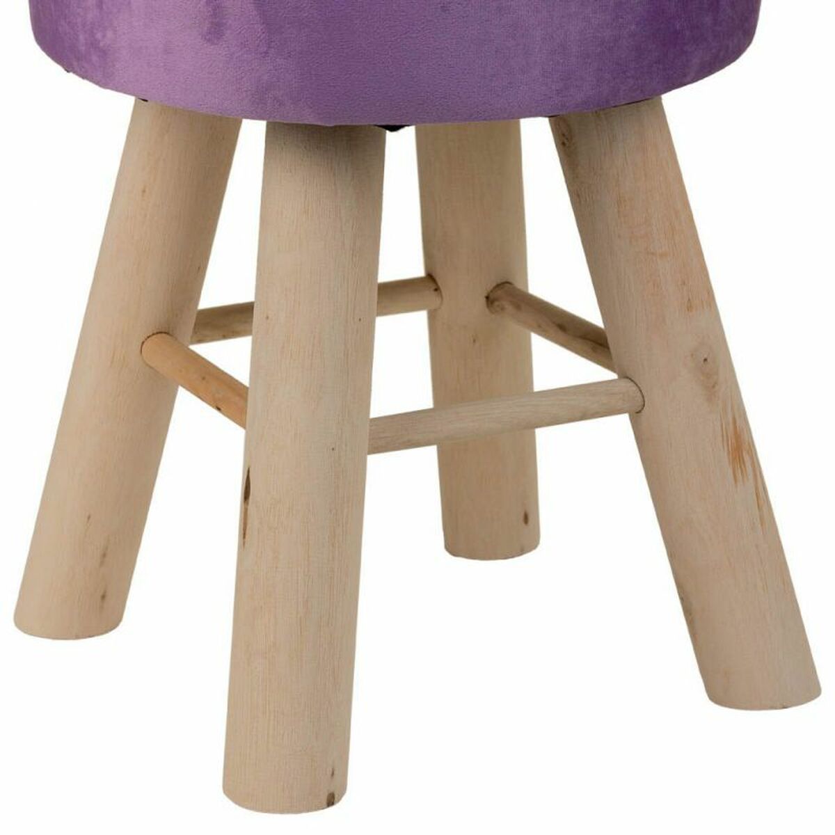 Sittpall Alexandra House Living Violett Sammet Bambu Furu Badsvamp Trä MDF 32 x 44 x 32 cm - 8
