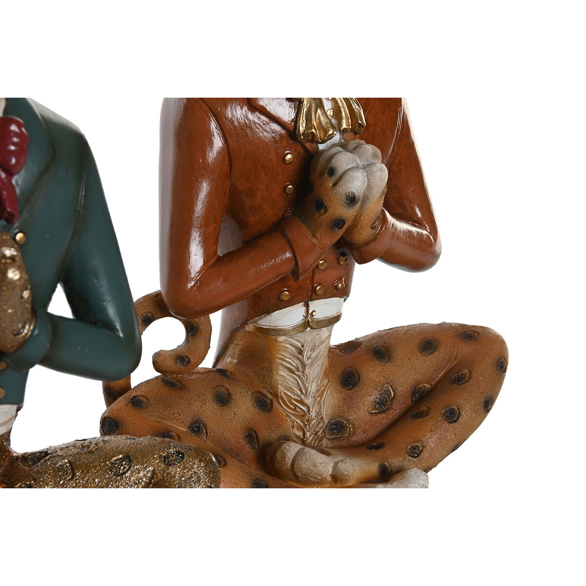 Prydnadsfigur DKD Home Decor Blå Brun Gyllene Leopard 16 x 9,5 x 23 cm (2 antal) - 3