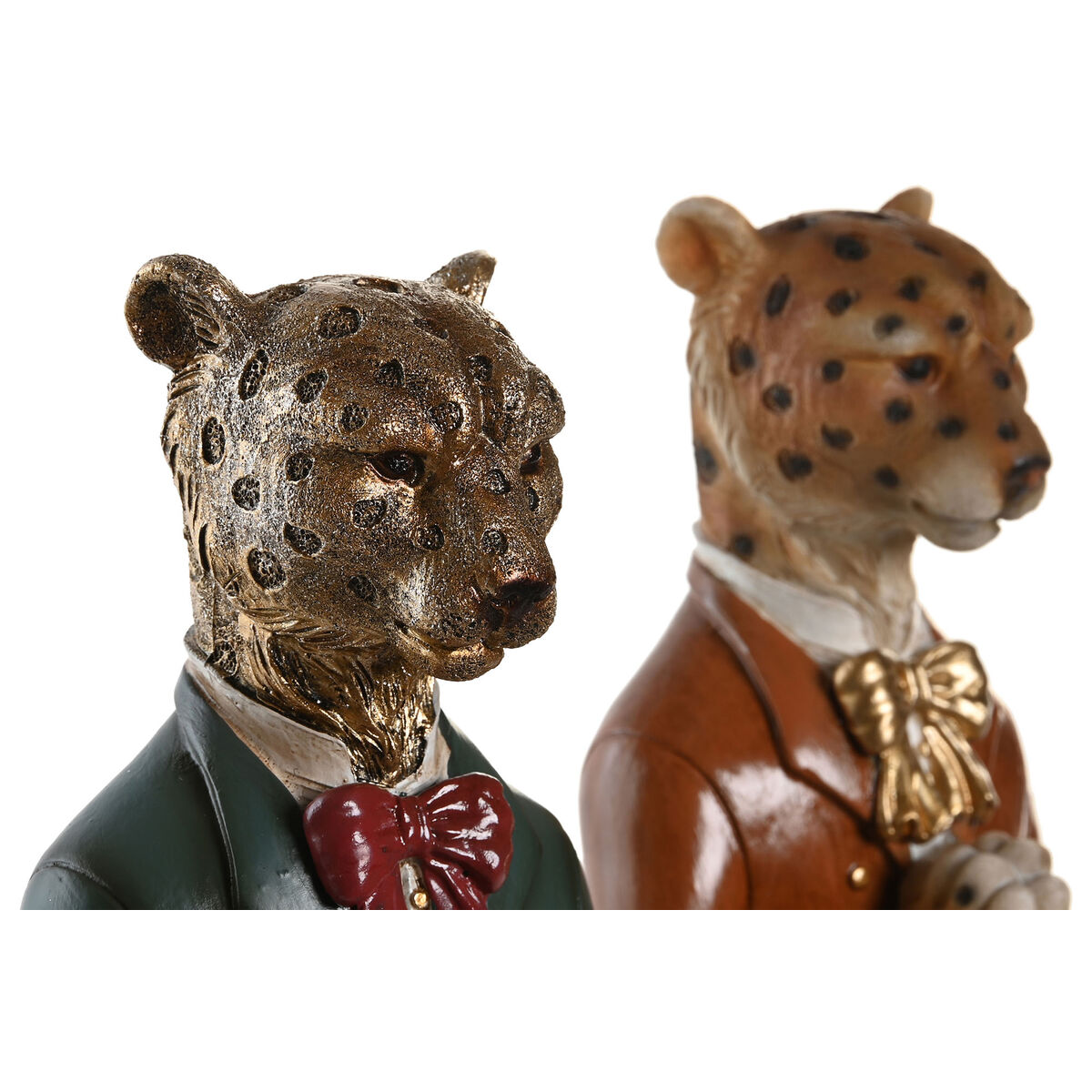 Prydnadsfigur DKD Home Decor Blå Brun Gyllene Leopard 16 x 9,5 x 23 cm (2 antal) - 2