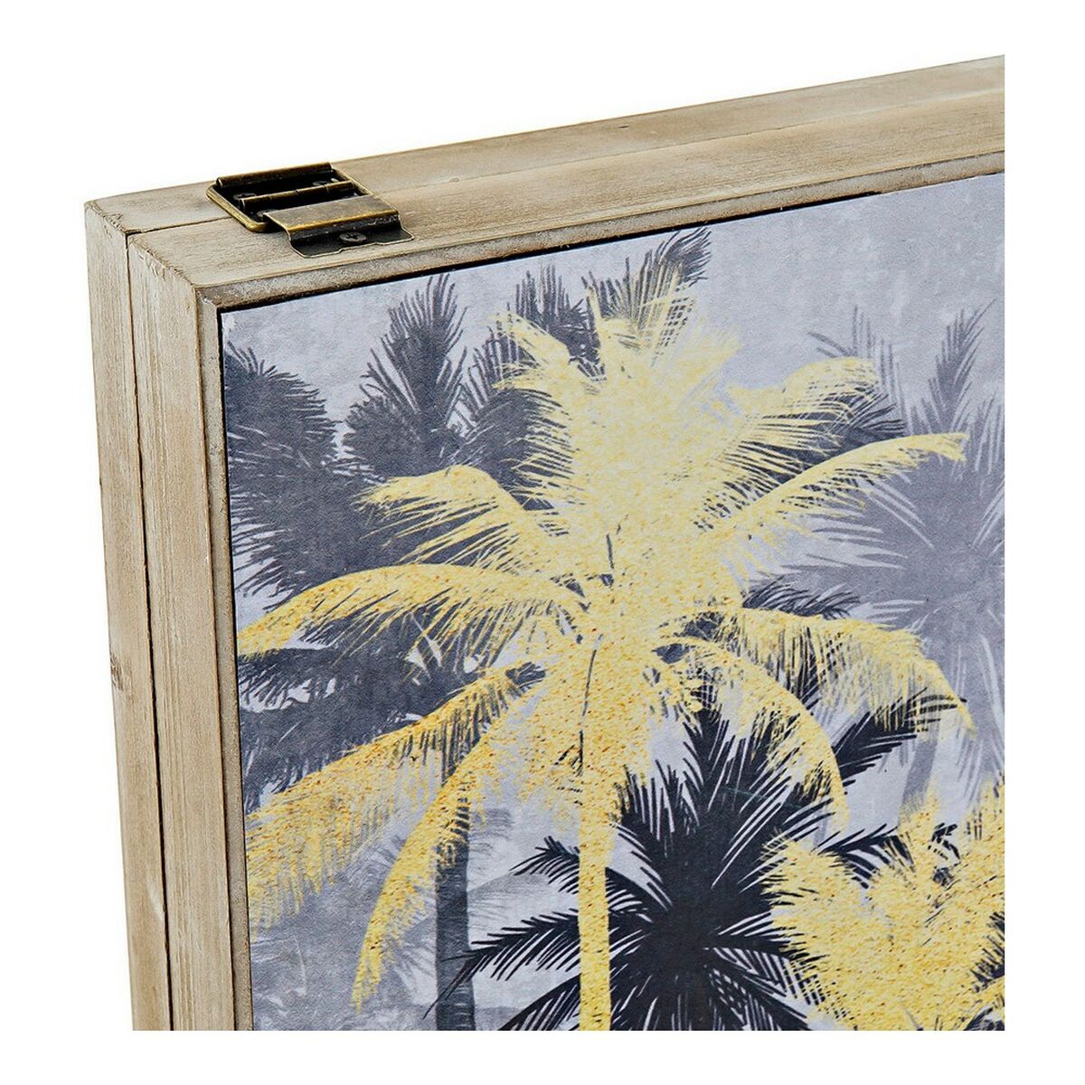 Dekorationslåda DKD Home Decor Svart Gyllene Trä MDF Palmer Tropiskt Räknare (2 antal) - 10