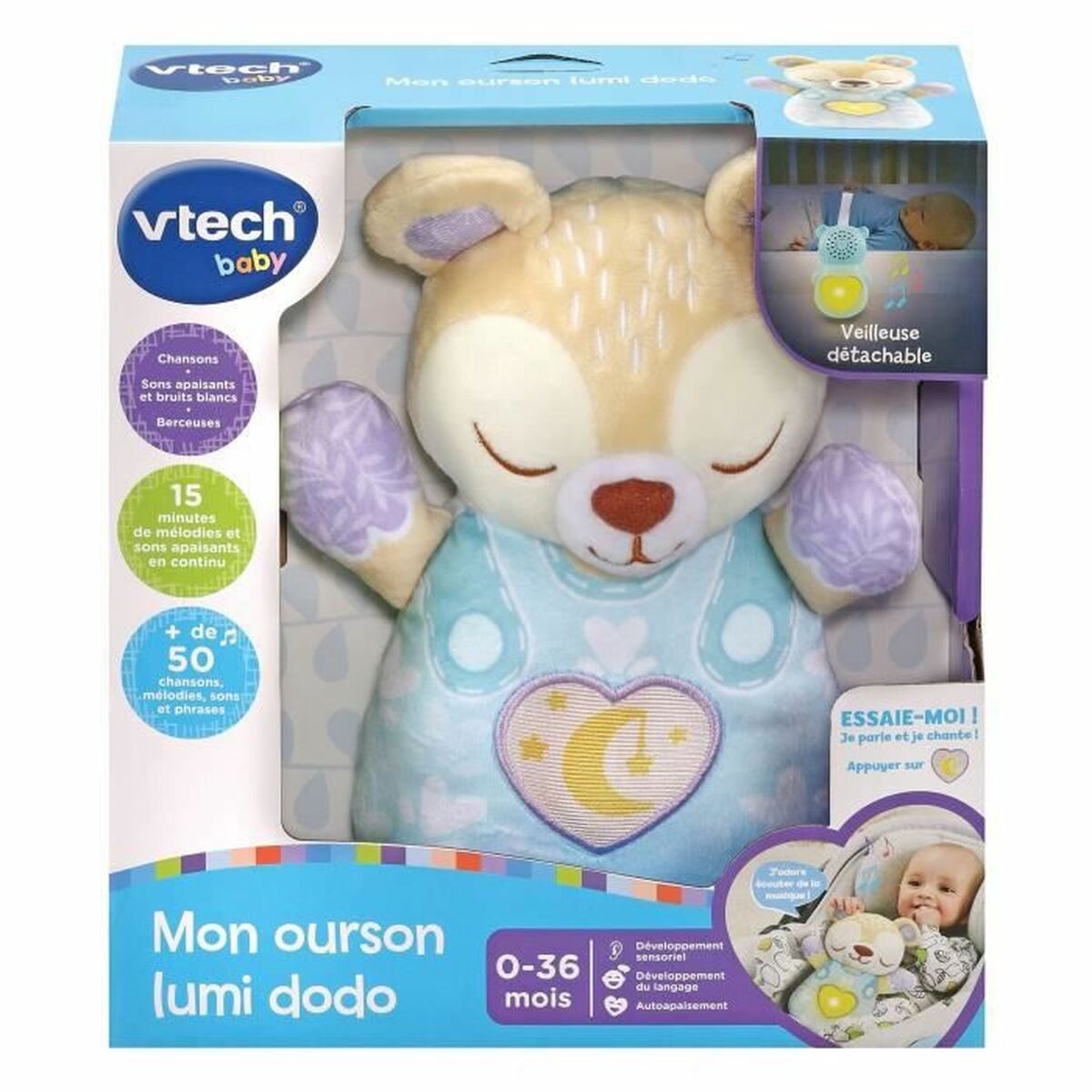 Mjukdjur med ljud Vtech Baby MON OURSON LUMI DODO - 2