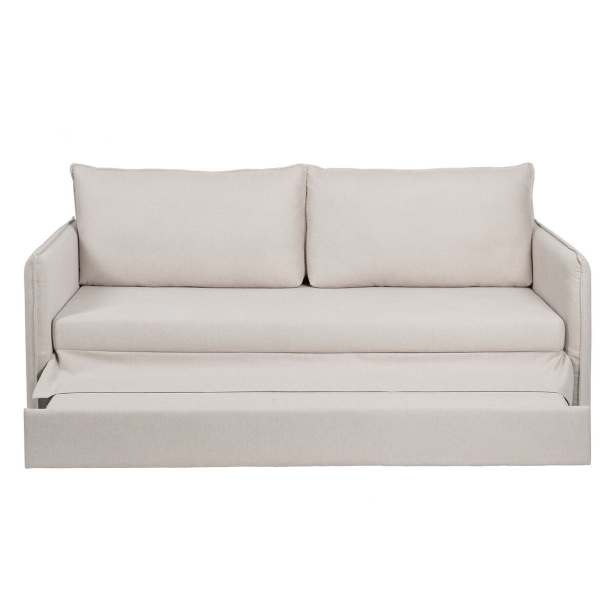 Soffa Beige Polyester linne 210 x 93 x 95 cm - 4