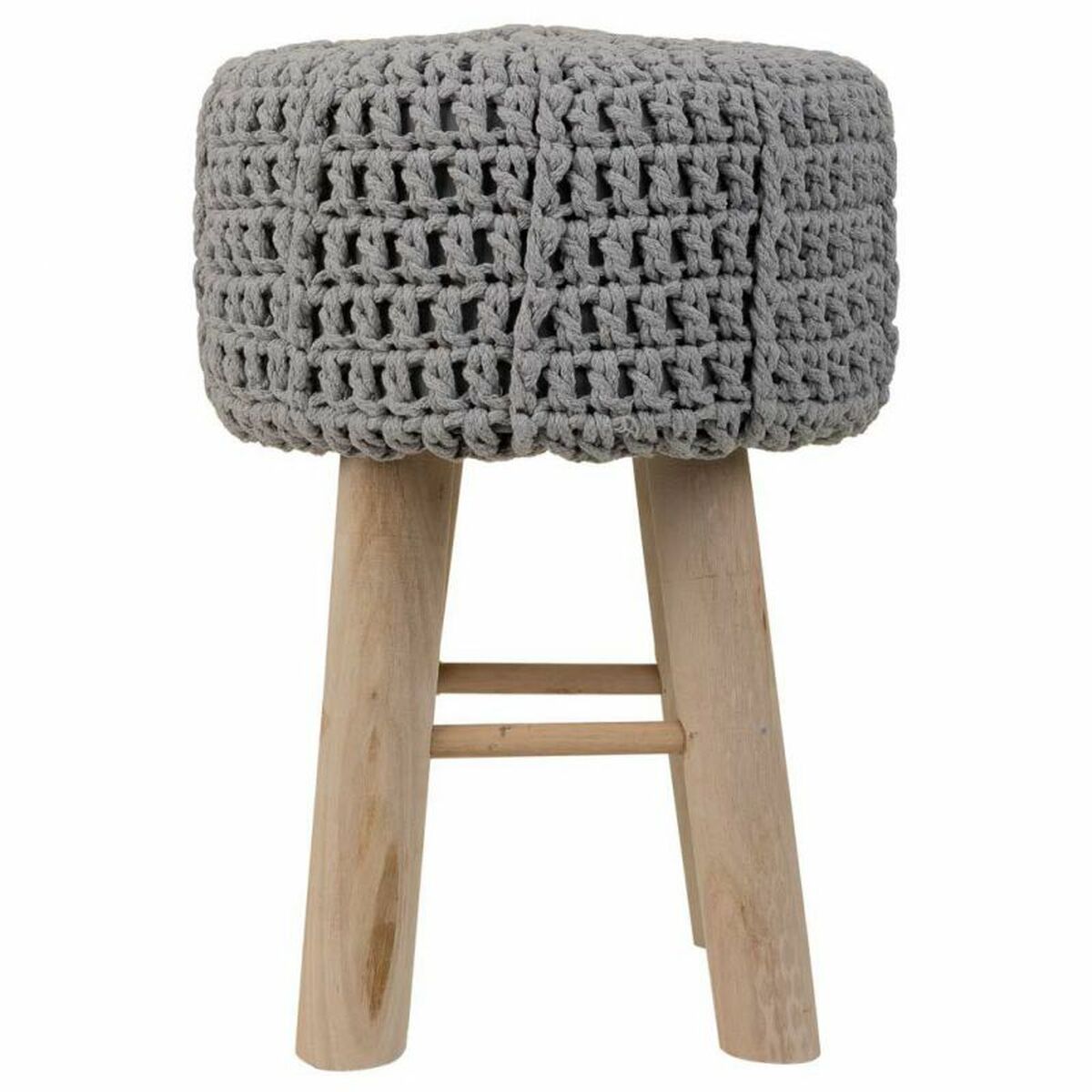 Sittpall Alexandra House Living Grå Bambu Furu Badsvamp Trä MDF 32 x 44 x 32 cm - 4