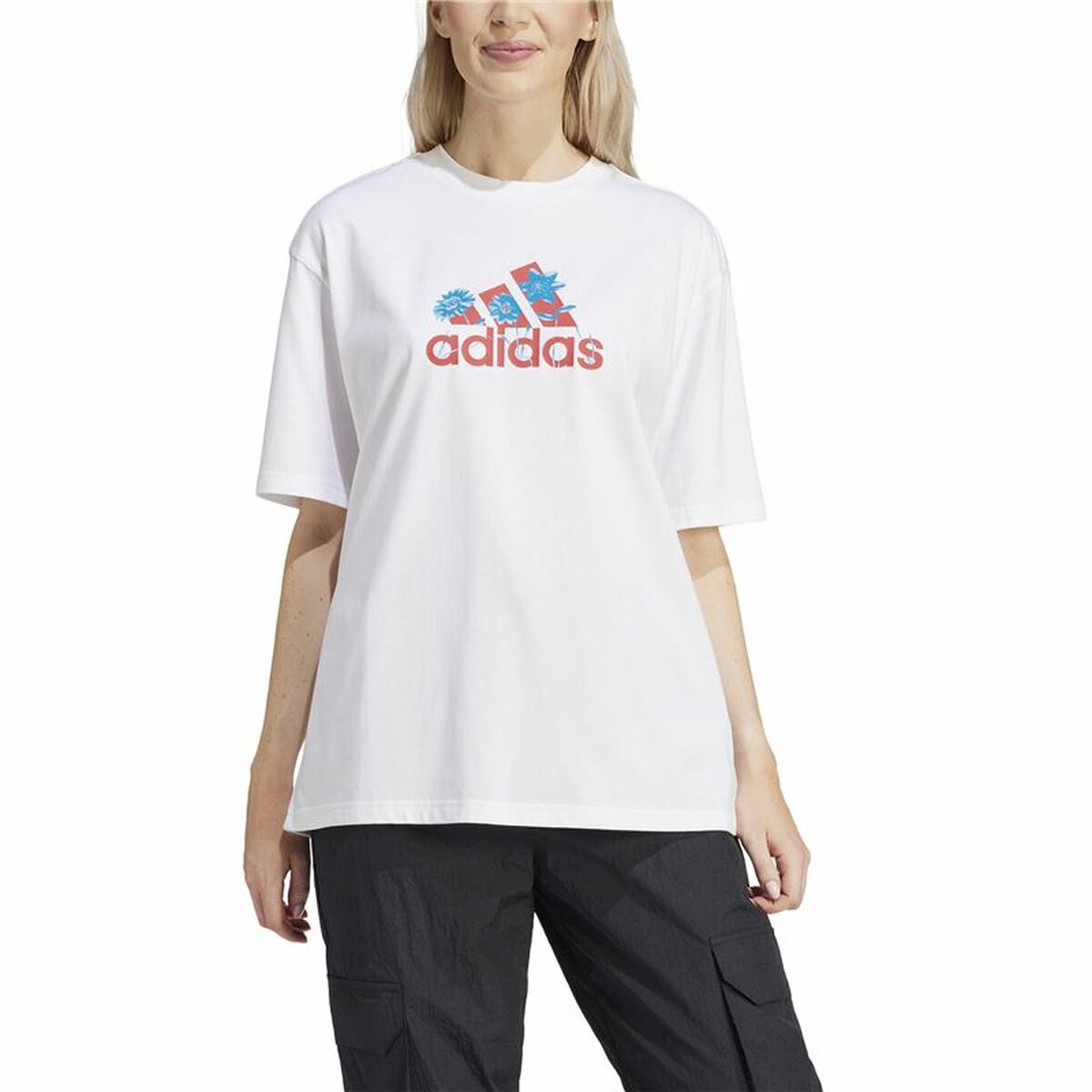 T-shirt med kortärm Dam Adidas Flower Badge of Sports Gt - 3