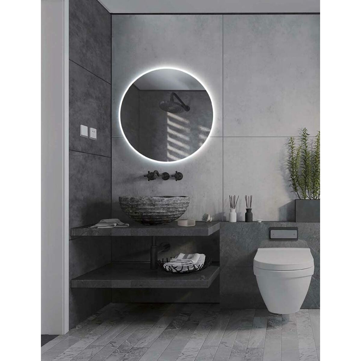 Badrumsspegel med LED-belysning Ledimex LOND004-70 Speglar