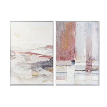 Tavla DKD Home Decor 82,5 x 4,5 x 122,5 cm Abstrakt Urban (2 antal)