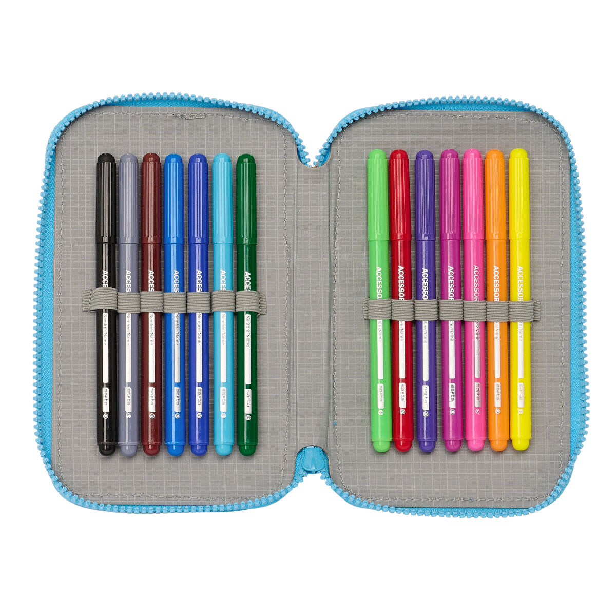 Dubbelt pennfodral Algo de Jaime Vit 12.5 x 19.5 x 4 cm (28 Delar) - 3