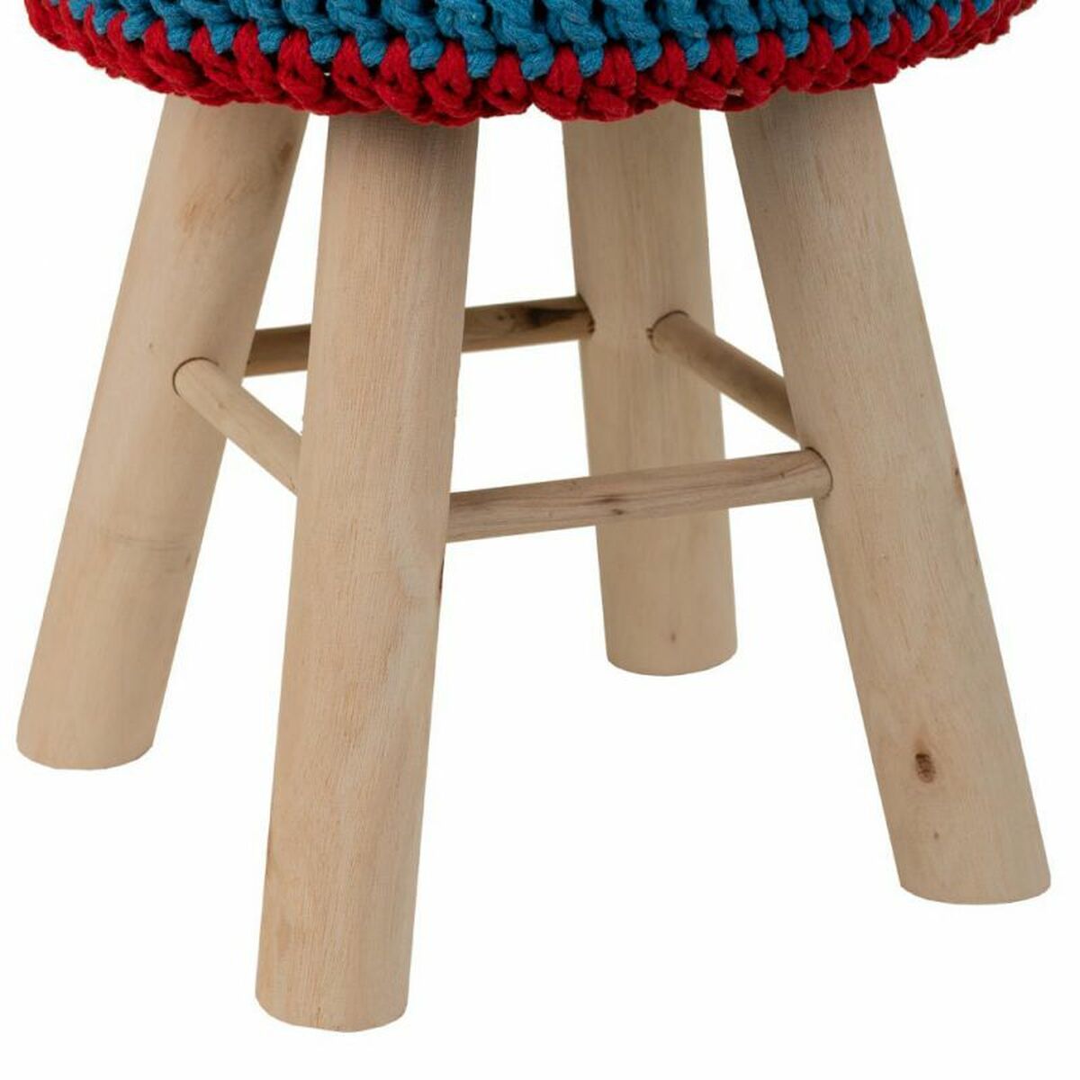Sittpall Alexandra House Living Blå Bambu Furu Badsvamp Trä MDF 32 x 44 x 32 cm - 8