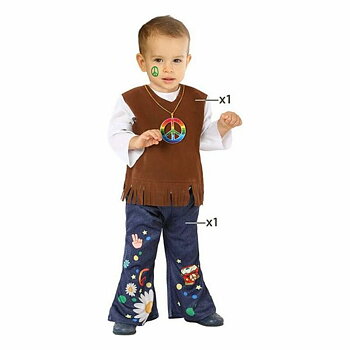 Maskeraddräkt bebis Hippie Multicolour