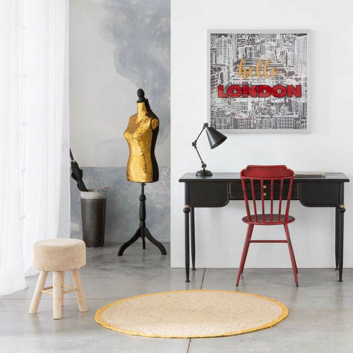 Sittpall Alexandra House Living Brun Bambu Furu Badsvamp Trä MDF 32 x 44 x 32 cm - 3