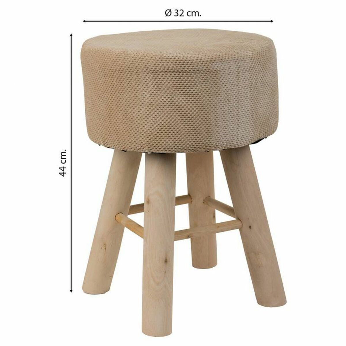 Sittpall Alexandra House Living Brun Bambu Furu Badsvamp Trä MDF 32 x 44 x 32 cm - 5