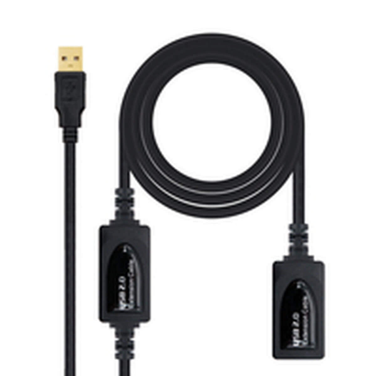 Skarvsladd USB NANOCABLE 10.01.0213 Svart 15 m - 3