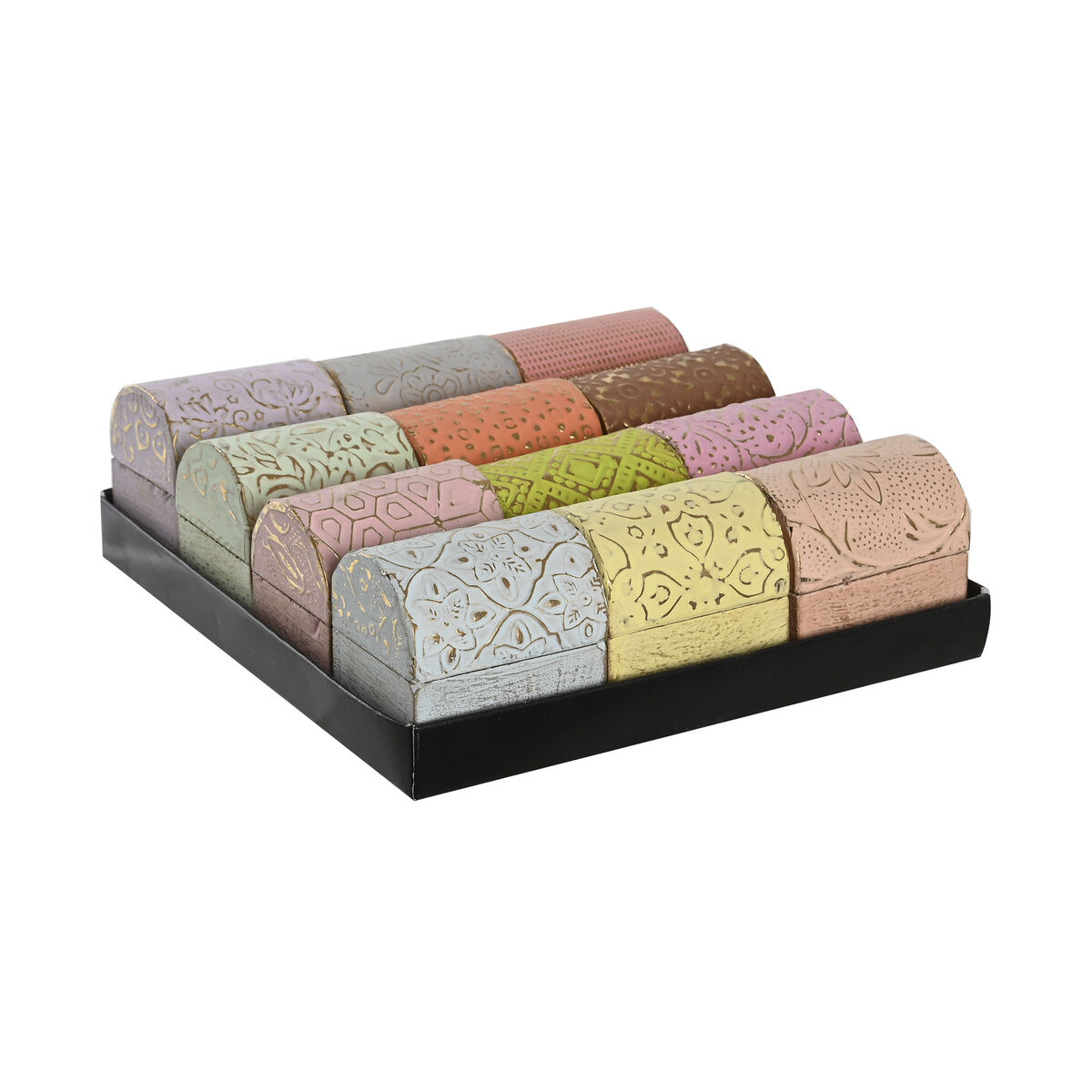 Smyckeskrin DKD Home Decor Multicolour Metall Mangoträ 4 x 5 x 5 cm (12 antal) - 3