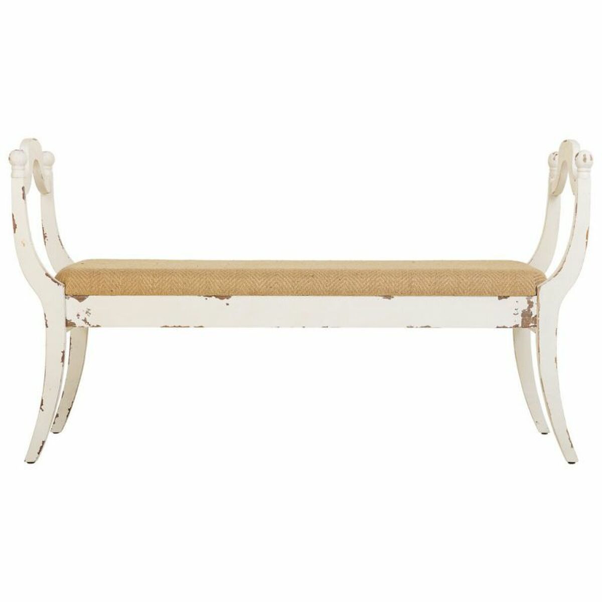 Sittpall Alexandra House Living Vit Badsvamp Granträ Trä MDF 45 x 78 x 139 cm - 6