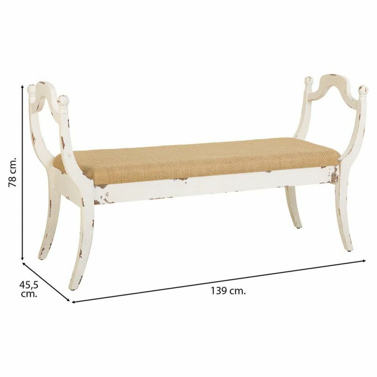 Sittpall Alexandra House Living Vit Badsvamp Granträ Trä MDF 45 x 78 x 139 cm - 5