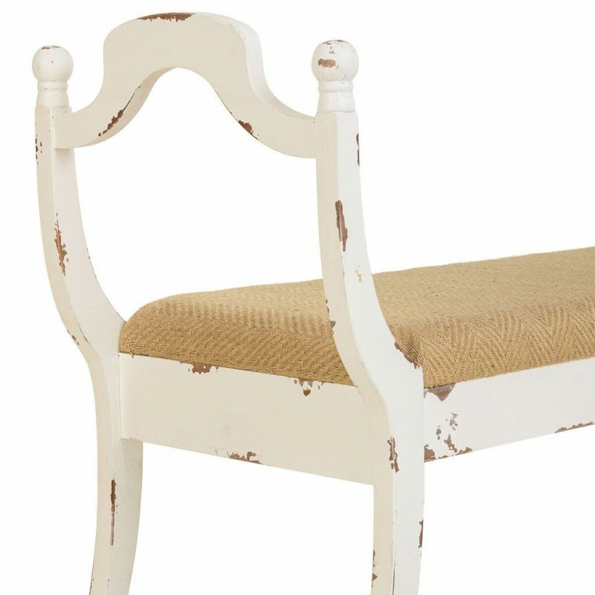 Sittpall Alexandra House Living Vit Badsvamp Granträ Trä MDF 45 x 78 x 139 cm - 7