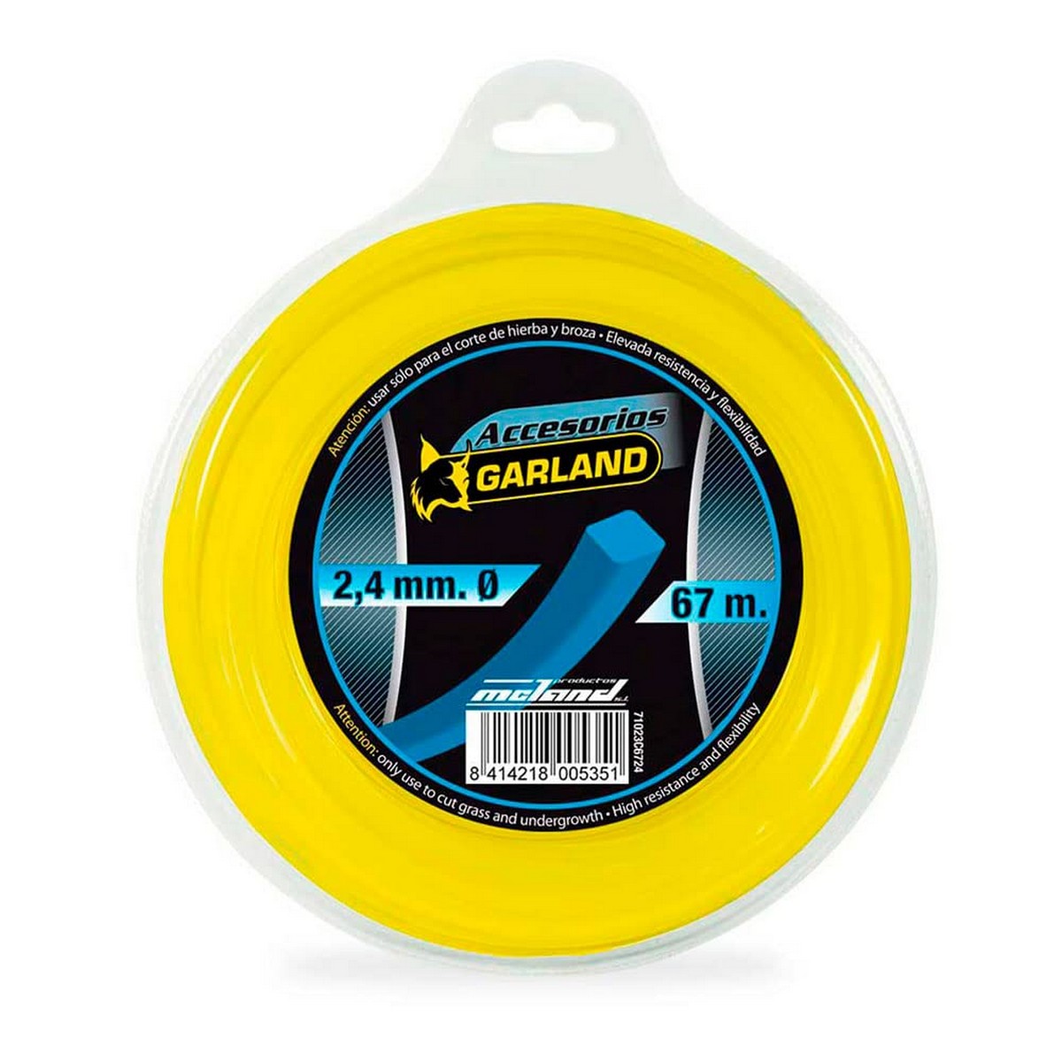 Tråd till trimmer Garland 71023c6724 Ø 2,4 mm Fyrkantig 67 m Nylon - 2