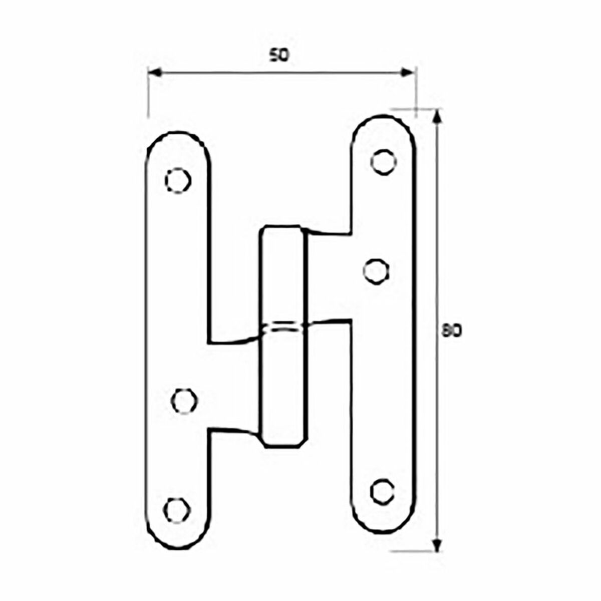 Gångjärn EDM 85483 PN07 Rostfritt stål 100 x 58 mm Vänster - 5