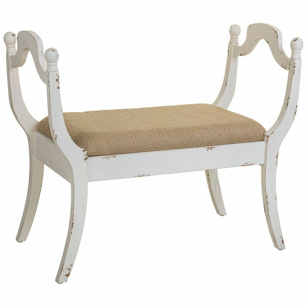 Sittpall Alexandra House Living Vit Badsvamp Granträ Trä MDF 45 x 78 x 90 cm