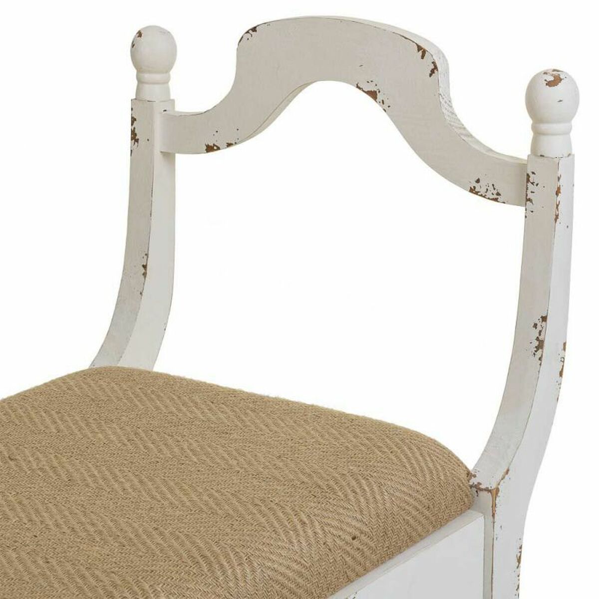Sittpall Alexandra House Living Vit Badsvamp Granträ Trä MDF 45 x 78 x 90 cm - 6