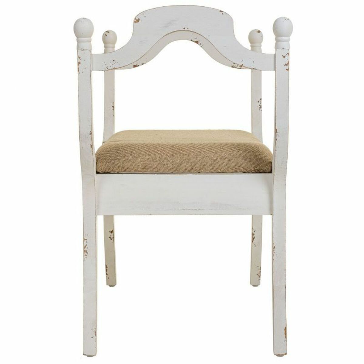 Sittpall Alexandra House Living Vit Badsvamp Granträ Trä MDF 45 x 78 x 90 cm - 3