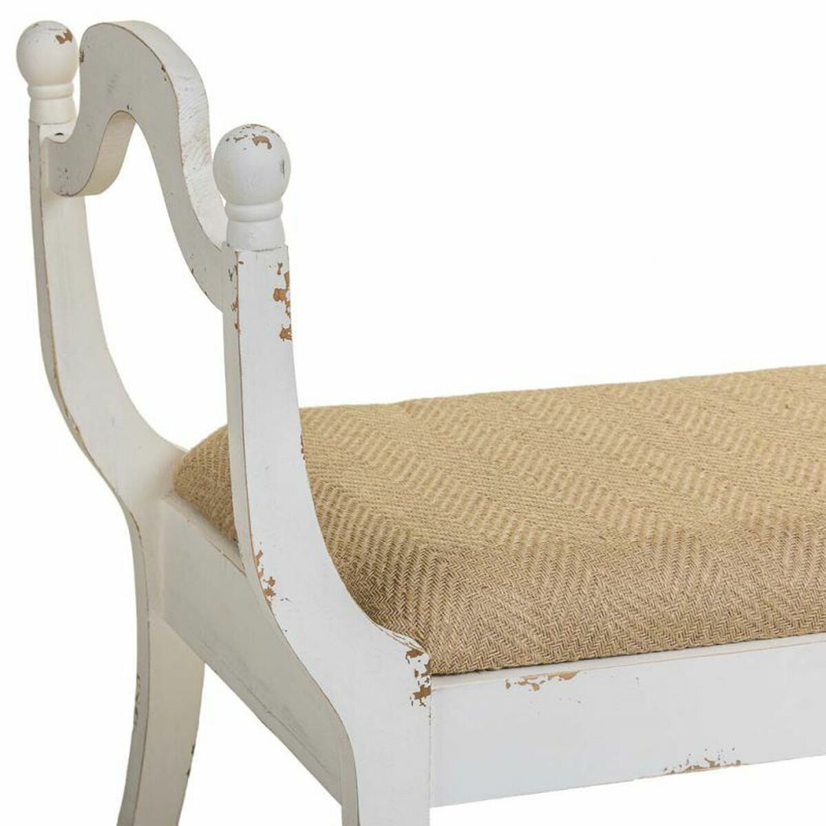 Sittpall Alexandra House Living Vit Badsvamp Granträ Trä MDF 45 x 78 x 90 cm - 7