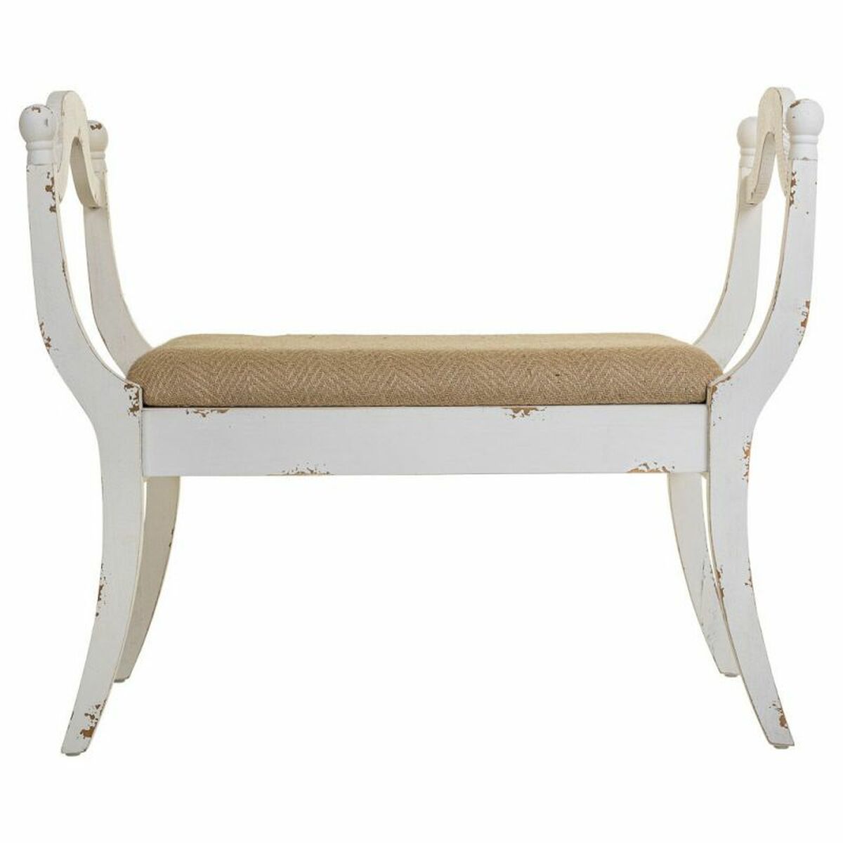 Sittpall Alexandra House Living Vit Badsvamp Granträ Trä MDF 45 x 78 x 90 cm - 5