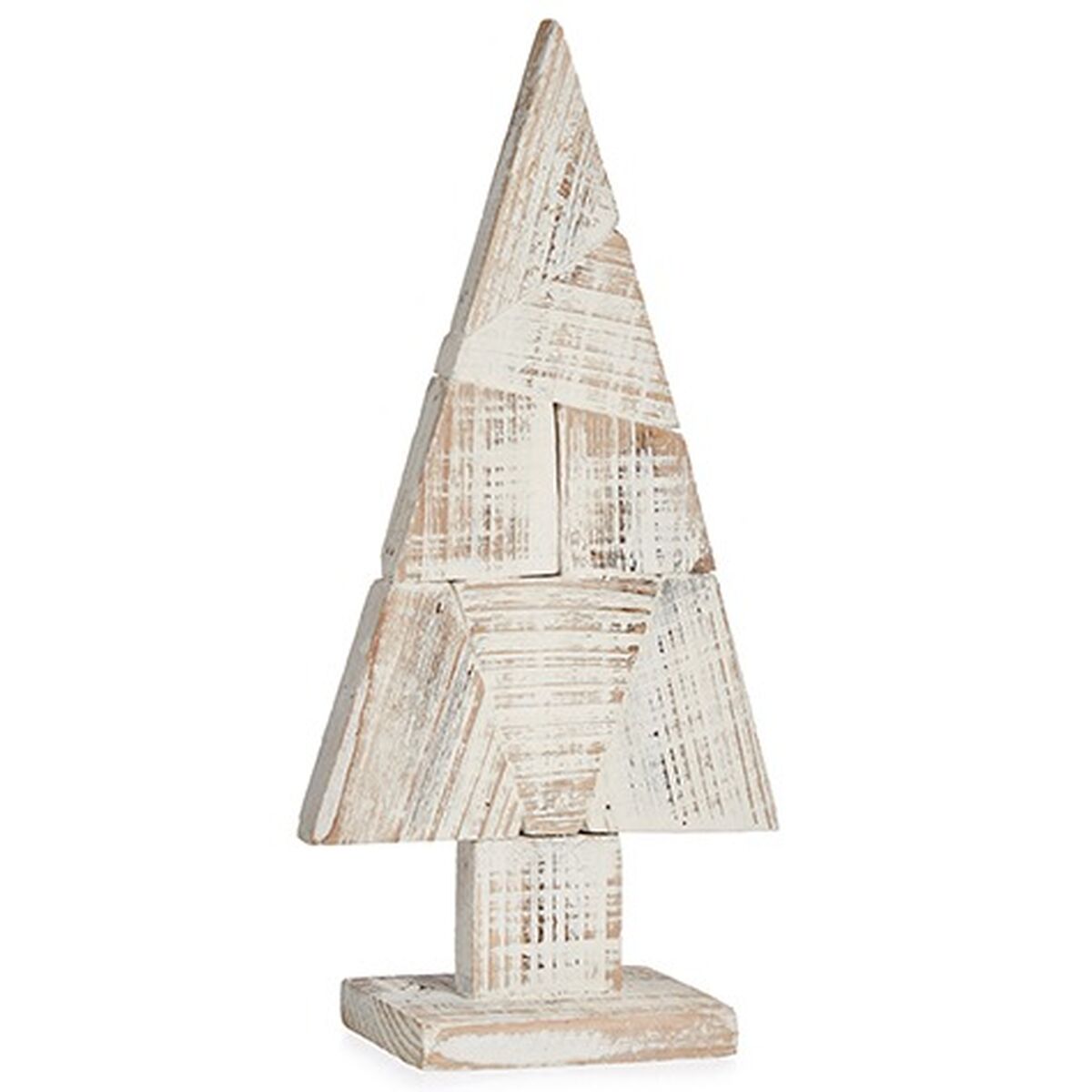 Prydnadsfigur Julgran Vit Naturell Trä 9 x 41,5 x 20 cm (12 antal) - 2