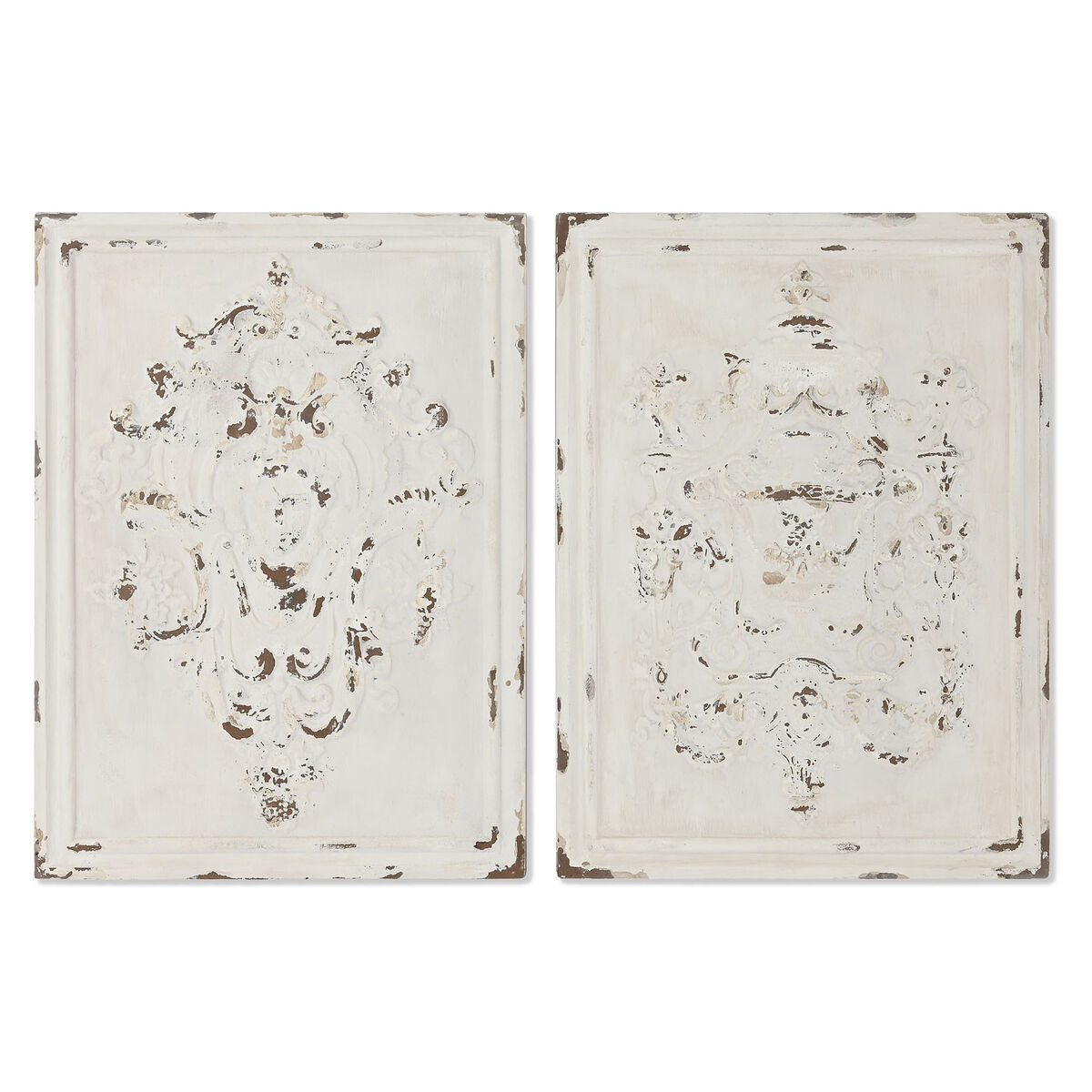Väggdekoration Home ESPRIT Vit Neoklassisk Avskalad 58 x 4,5 x 78 cm (2 antal)