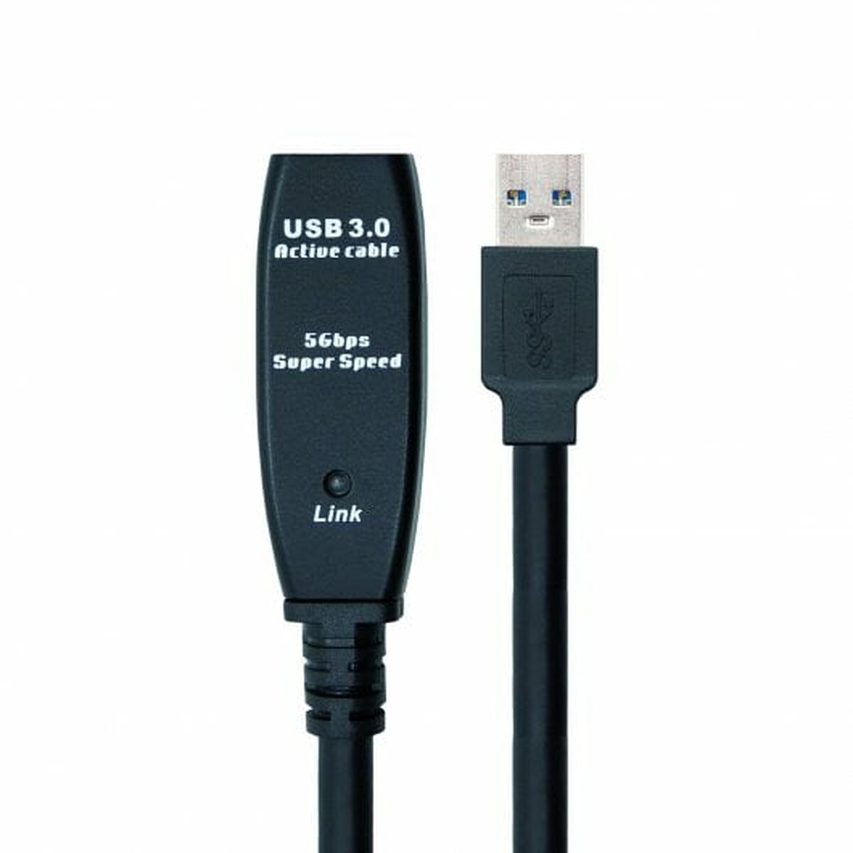Skarvsladd USB NANOCABLE 10.01.0312 Svart 10 m - 2