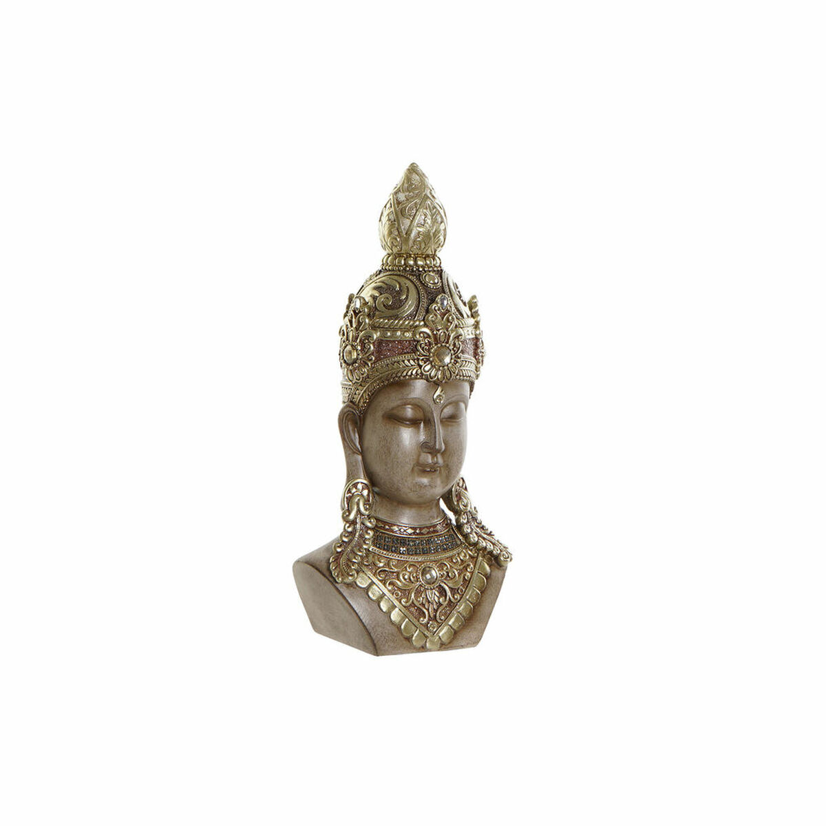 Prydnadsfigur DKD Home Decor Brun Gyllene Buddha Orientalisk 15 x 9 x 30 cm - 4