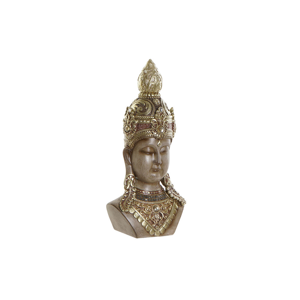 Prydnadsfigur DKD Home Decor Brun Gyllene Buddha Orientalisk 15 x 9 x 30 cm - 2