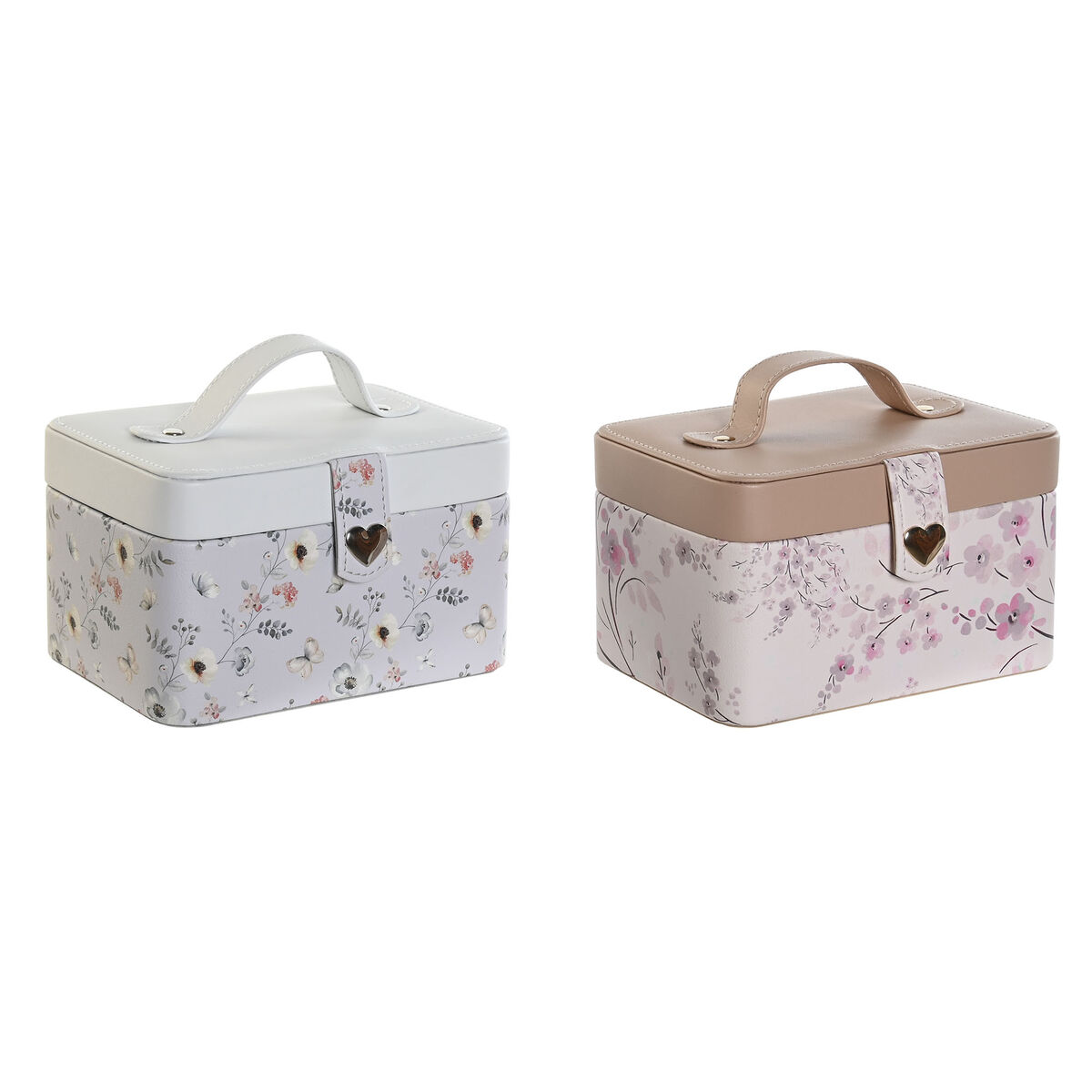 Smyckeskrin DKD Home Decor Blå Grå Kamel Ljusrosa Polyuretan Speglar 17 x 12 x 10 cm (2 antal) - 3