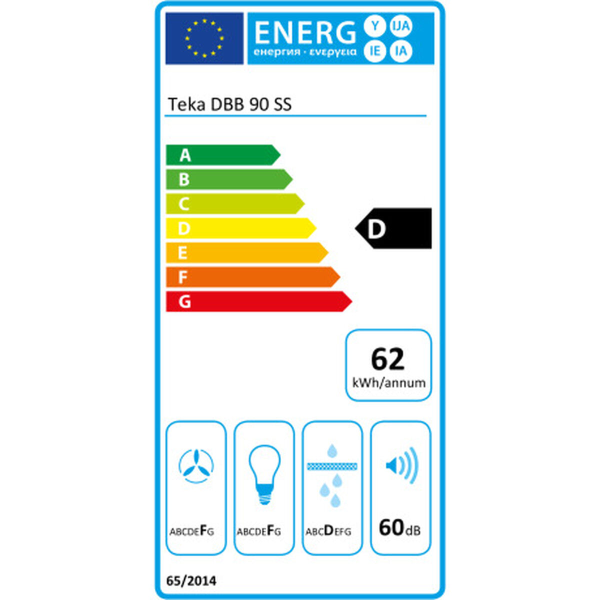 Konventionell fläkt Teka DBB 60/70/90 90 cm Silvrig Stål - 2