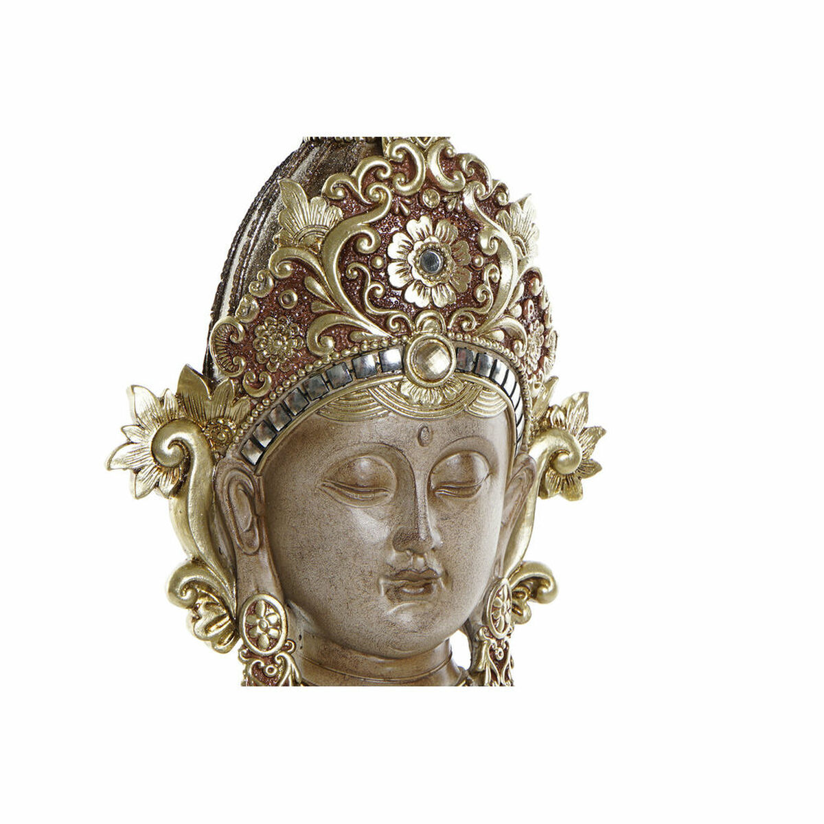 Prydnadsfigur DKD Home Decor Brun Gyllene Buddha Orientalisk 15 x 7 x 38 cm - 5