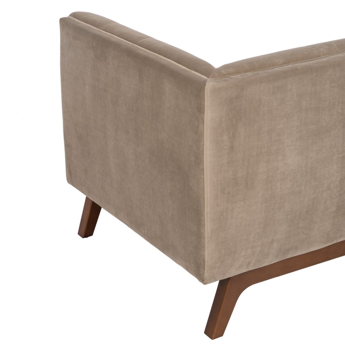 Soffa 156 x 81 x 72 cm Champagne Syntetmaterial Trä Sammet - 3