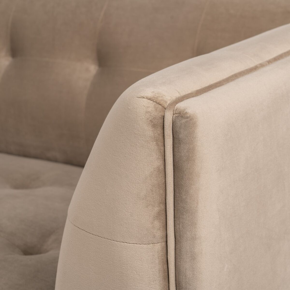 Soffa 156 x 81 x 72 cm Champagne Syntetmaterial Trä Sammet - 4