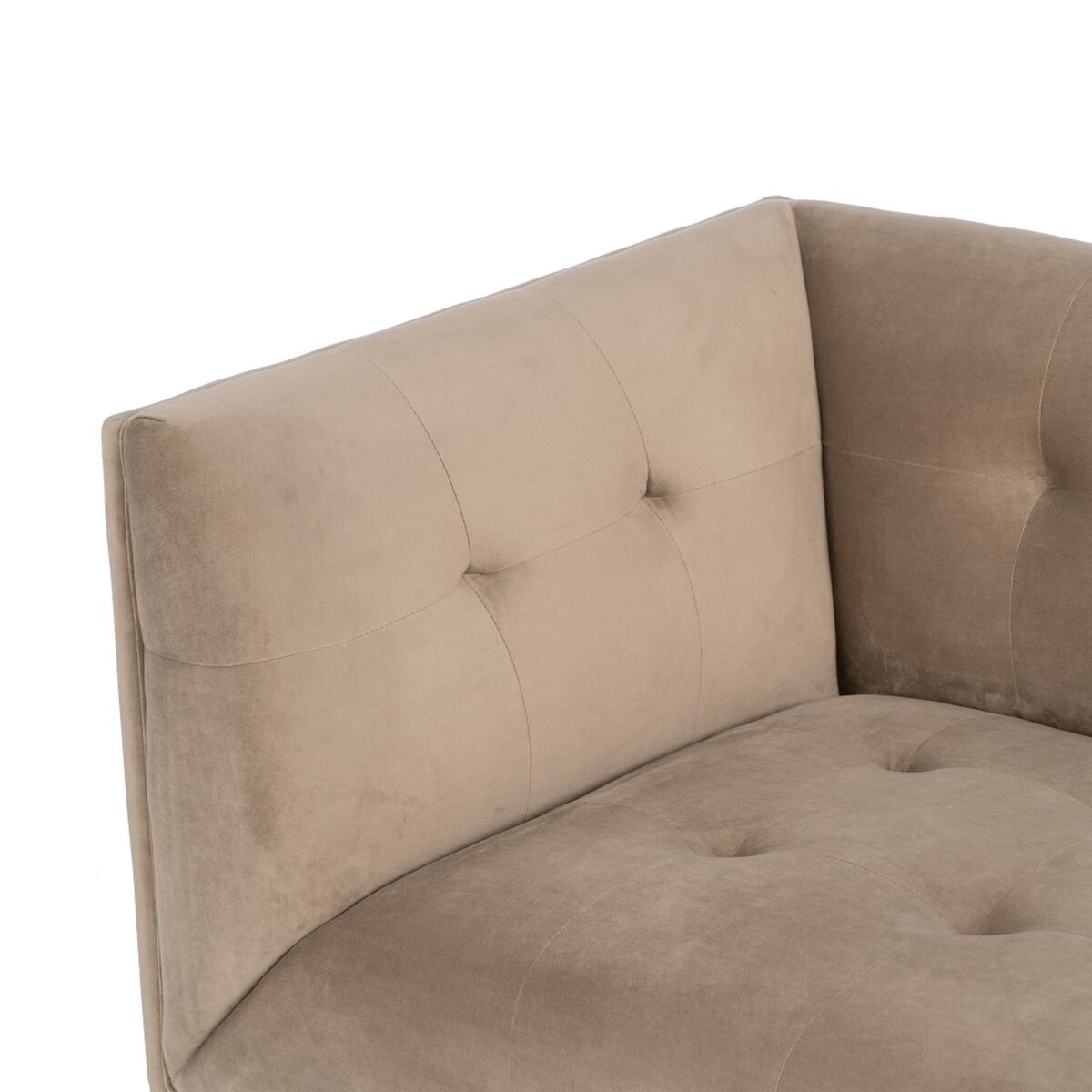 Soffa 156 x 81 x 72 cm Champagne Syntetmaterial Trä Sammet - 5