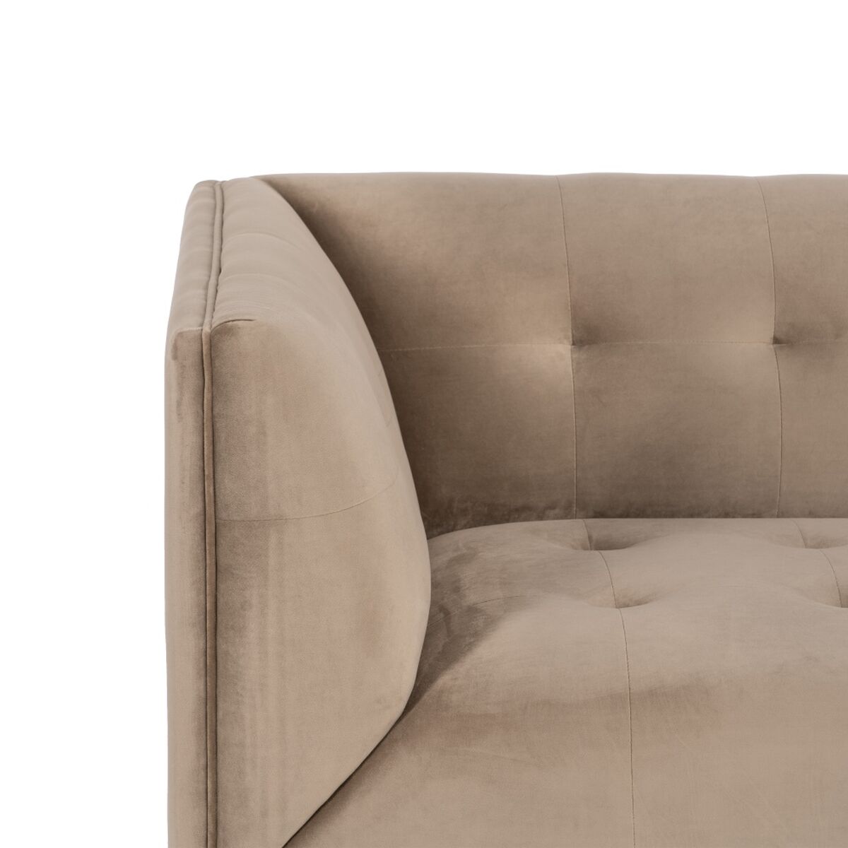Soffa 156 x 81 x 72 cm Champagne Syntetmaterial Trä Sammet - 8