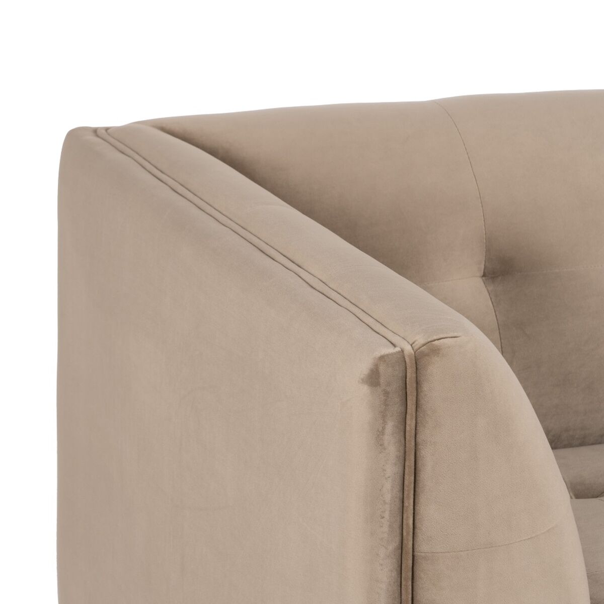 Soffa 156 x 81 x 72 cm Champagne Syntetmaterial Trä Sammet - 6