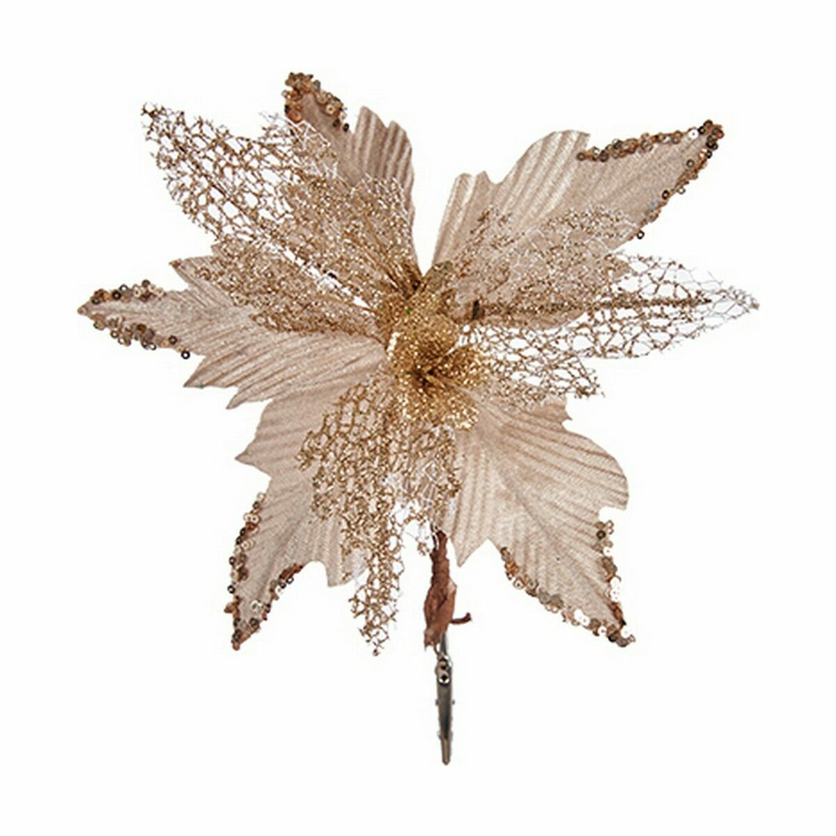 Dekorativ blomma champagne Plast 27 x 29 x 23 cm (12 antal) - 2