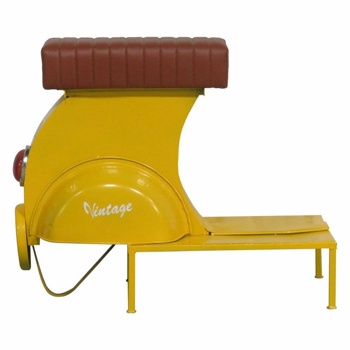 Sittpall Alexandra House Living Gul PVC Läder Järn 50 x 75 x 95 cm Motorcykel - 2