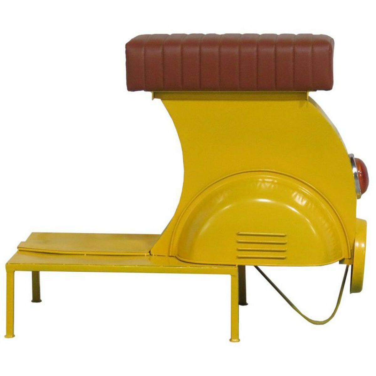 Sittpall Alexandra House Living Gul PVC Läder Järn 50 x 75 x 95 cm Motorcykel - 6