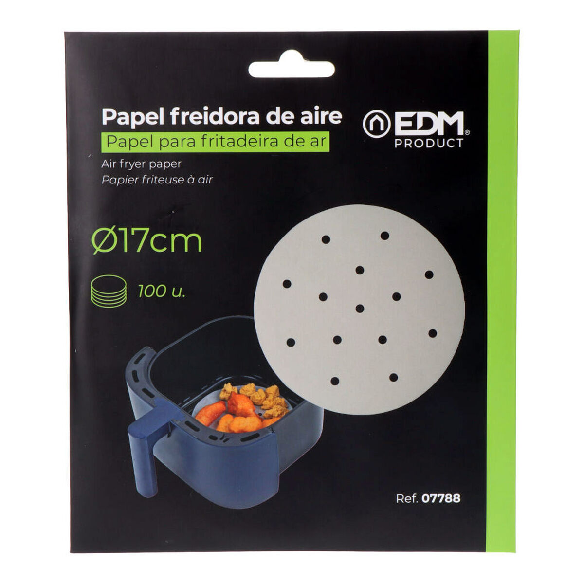 Papper för luftfritös EDM 07788 Ø 17 cm 100 antal - 2