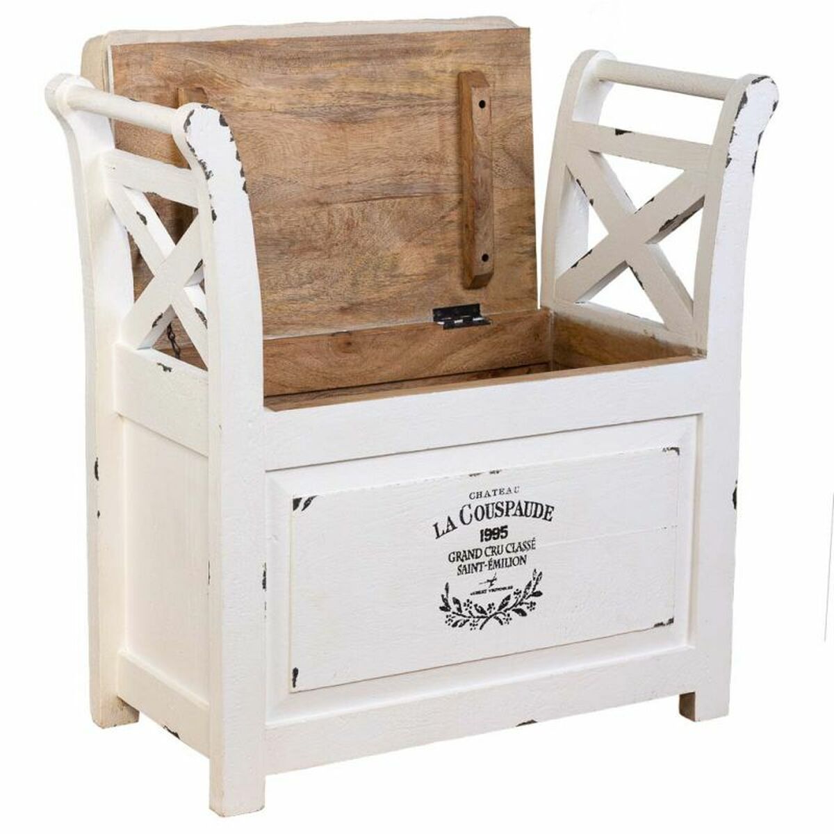 Sittpall Alexandra House Living Vit Trä 33 x 73 x 72 cm - 2