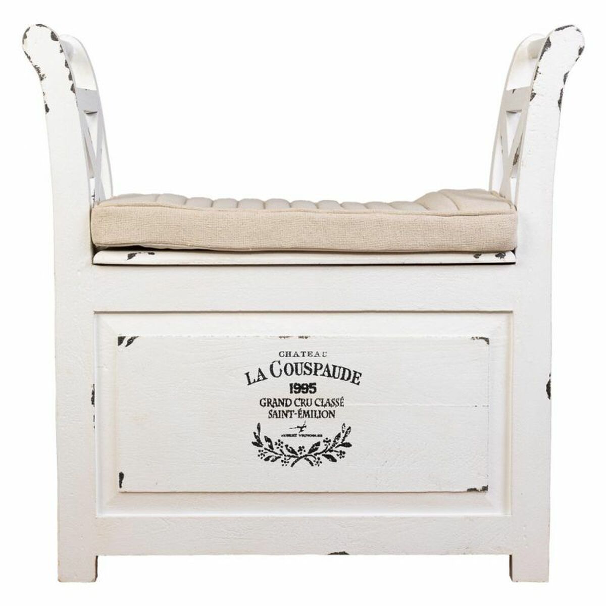 Sittpall Alexandra House Living Vit Trä 33 x 73 x 72 cm - 4