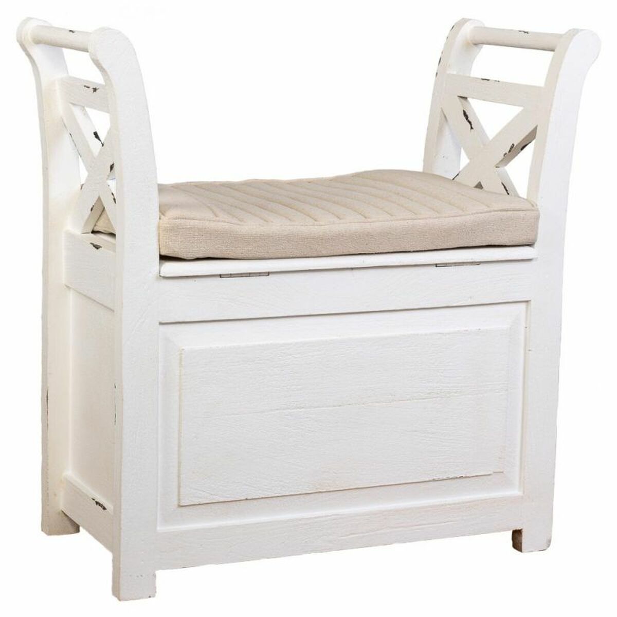 Sittpall Alexandra House Living Vit Trä 33 x 73 x 72 cm - 5