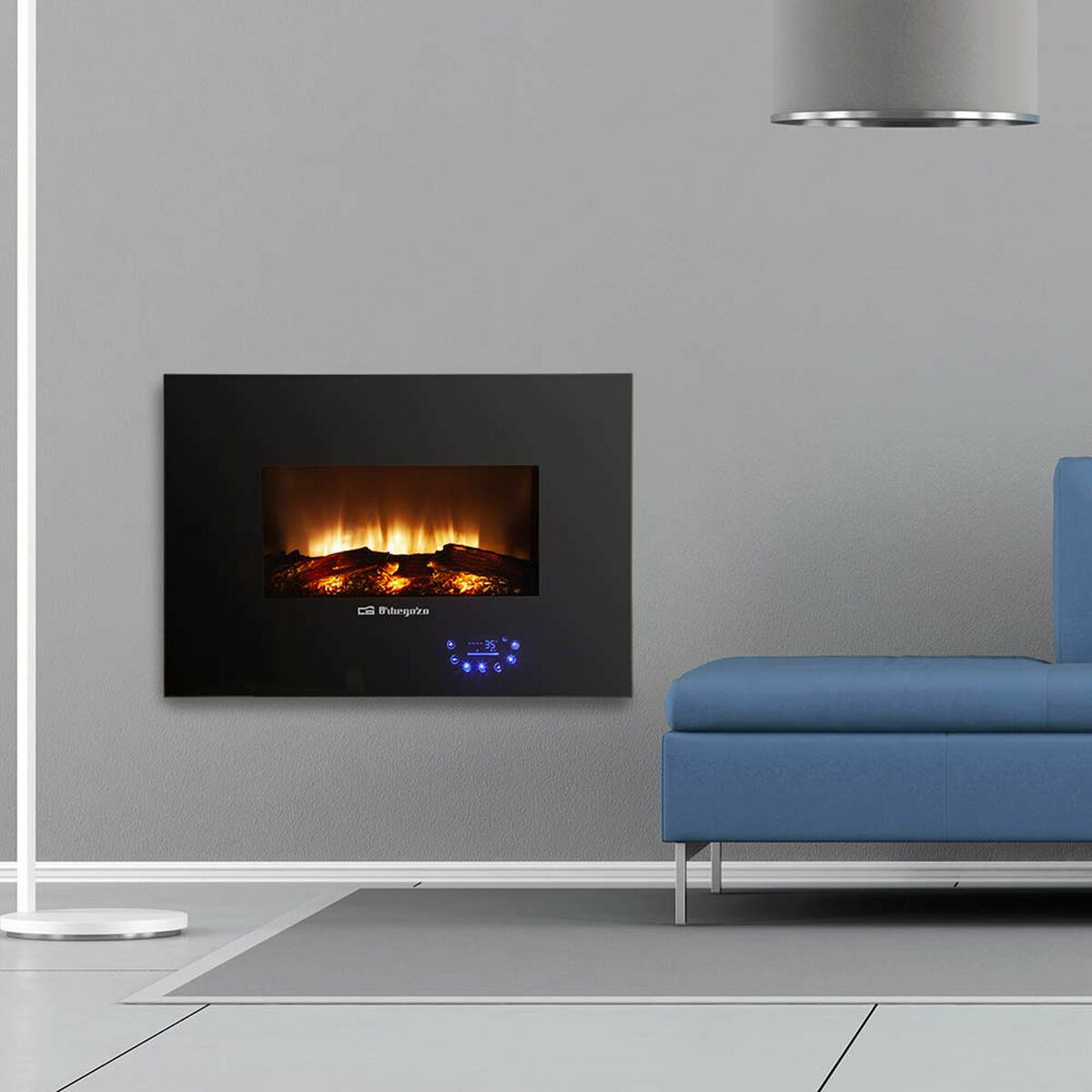 Dekorativ och elektrisk öppen spis för vägg Orbegozo CM 8000 Svart 1800 W - 3